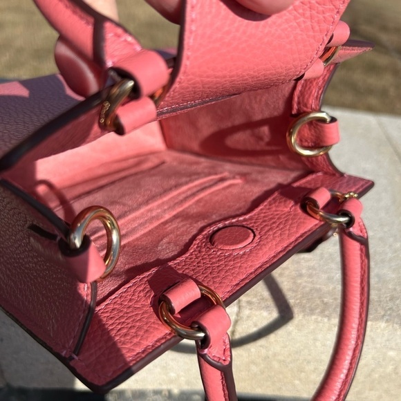 Coach Mini Pepper Taffy Pink Pebble Leather Crossbody NWOT - Picture 7 of 15
